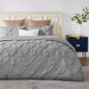 All Star Linen Duvet Cover Twin/Twin XL 68x90 Pinch Pleated Light Blue Duvet Cover Set with Zipper Closure Microfiber Pintuck Cotton 5 Piece Duvet Cover view 1