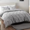 All Star Linen Duvet Cover Twin/Twin XL 68x90 Pinch Pleated Light Blue Duvet Cover Set with Zipper Closure Microfiber Pintuck Cotton 5 Piece Duvet Cover view 2