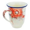 Polmedia Polish Pottery Bistro Mug 17 oz UNIKAT - Peachy Keen Pattern Handmade in Boleslawiec Poland by Ceramika Artystyczna + Certificate of Authenticity view 3