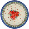 Polmedia Polish Pottery Pasta Bowl 9-inch UNIKAT - Pink Forget Me Not Pattern Handmade in Boleslawiec Poland by Ceramika Artystyczna + Certificate of Authenticity view 1