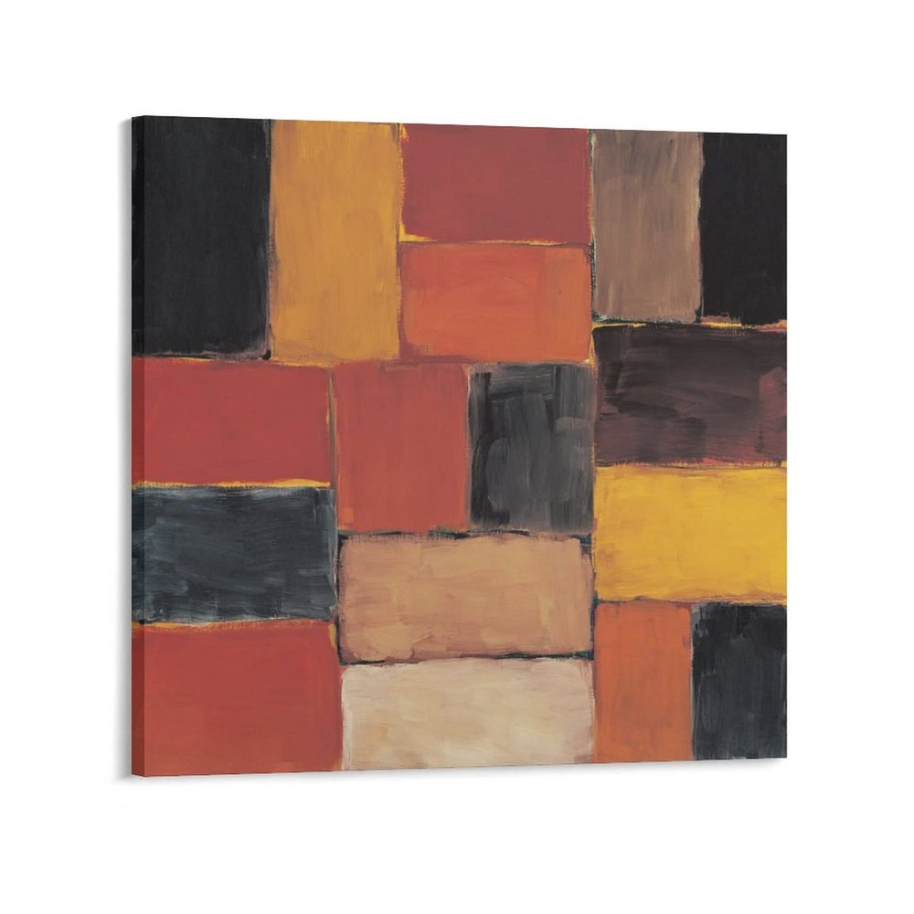 Sean Scully Wall of Light, Red Summer Large Canvas Print Famous Painting Abstract Painting Office Home Wall Art Classroom Library Coffee Shop Wall Decoration Painting Oil on Canvas Print Photo Art Pai