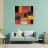 Sean Scully Wall of Light, Red Summer Large Canvas Print Famous Painting Abstract Painting Office Home Wall Art Classroom Library Coffee Shop Wall Decoration Painting Oil on Canvas Print Photo Art Pai view 3