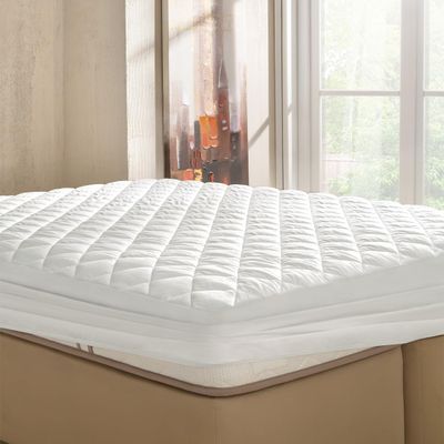 Yatas BEDDING Quilted Mattress Protector,Machine Washable and Easy Care, Superior Protection,100% Natural Cotton Cover and Fluffy Filling,White (California King) - 71"x85" - 14" Deep Pocket