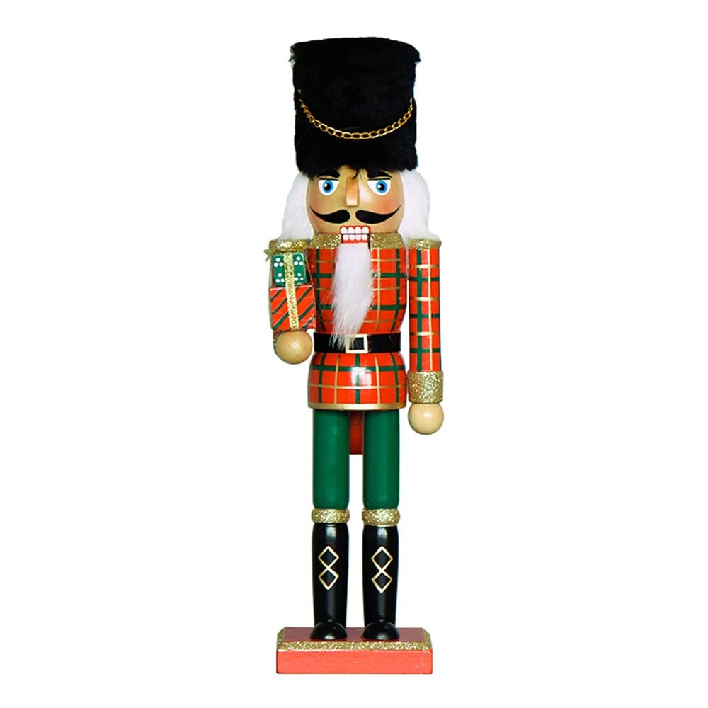 LUOZZY Wooden Nutcracker King Christmas Nutcracker Ornament Nut Cracker Doll Figure Toy for Party Desktop Ornament