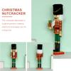 LUOZZY Wooden Nutcracker King Christmas Nutcracker Ornament Nut Cracker Doll Figure Toy for Party Desktop Ornament view 4
