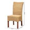 Bali & pari Shamara Modern Bohemian Natural Rattan and Mahogany Wood Dining Chair view 3