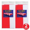 Beistle Red & White Stripes Tablecovers, 54 x 108, 2 Pieces  Plastic Table Cloth, Carnival Theme Party Decorations, Circus Decorations, Carnival Table Cloths, Independence Day view 2