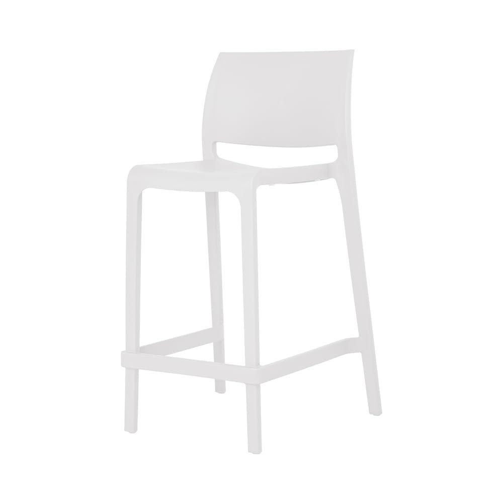 Lagoon Sensilla Stack-Able Counter Stool - 2 Pcs/Set (White)