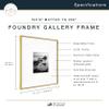 MCS Master & Co. Foundry Metal 18x18 Matted Picture Frame with 8x8 Photo Display, Brass Vertical & Horizontal Wall Hanging Frame for Photos & Artwork (1-Pack) view 3