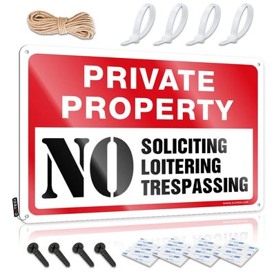 Funny Bar Decor Private Property No Trespassing Sign,No Loitering Sign,No Soliciting Sign for Homemetal Sign Metal Sign Cave Door Sign Funny Sarcastic Signs ( Size : 20X30CM )