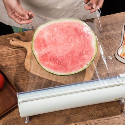 Cling Film Cutter Dispenser,Food DispensersRefillable Plastic Wrap Dispenser With Slide Cutter Suitable for Food,Fruit And Vegetable Packaging In Kitchens,Supermarkets,Restaurants, Etc