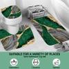 4Pcs Marble Shower Curtain Sets, Bathroom Decor Sets, Luxury Shower Curtain with 12 Hooks, Bath Mat, Toilet Lid Rug and Non-Slip U Shape Mat Accessories Marble Print, 72 x 72 Inch, Green view 3