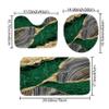 4Pcs Marble Shower Curtain Sets, Bathroom Decor Sets, Luxury Shower Curtain with 12 Hooks, Bath Mat, Toilet Lid Rug and Non-Slip U Shape Mat Accessories Marble Print, 72 x 72 Inch, Green view 4