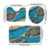 4Pcs Marble Shower Curtain Sets, Bathroom Decor Sets, Luxury Shower Curtain with 12 Hooks, Bath Mat, Toilet Lid Rug and Non-Slip U Shape Mat Accessories Marble Print, 72 x 72 Inch, Royal Blue view 4