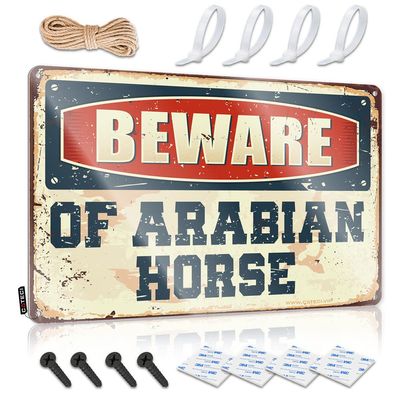 Decor Signs Beware of Arabian Horse Metal Sign Men Accessories Cool Garage Stuff for Men ( Size : 30X40CM )