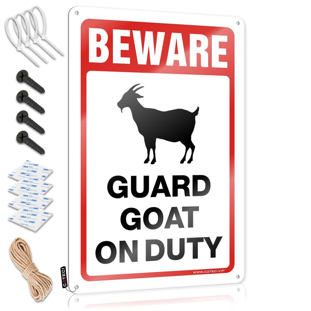 Funny Signs for Man Cave Garage Beware! Guard Goats On Duty Metal Sign Funny Office Decor Man Cave Gifts for Him ( Size : 30X40CM )