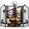 WICHEMI Fireplace Screen 3 Panel Fireplace Screens for Fireplace 44 x 33.5 Inch Metal Fireguards Mesh Cover Baby Safe Proof Fence Spark Guard Cover Wrought Iron Fire Place Standing Gate (Style 5) view 1