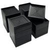 JONHWI Bed Risers, Furniture Risers 4 inch, Heavy Duty Raise Blocks for Bed Couch Desk Sofa Table, 2/3/4 inch Adjustable Lifters Support up to 1300 Lbs (Black, 4 Pack Set) view 1