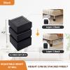 JONHWI Bed Risers, Furniture Risers 4 inch, Heavy Duty Raise Blocks for Bed Couch Desk Sofa Table, 2/3/4 inch Adjustable Lifters Support up to 1300 Lbs (Black, 4 Pack Set) view 3