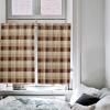 BOBOWUNY Brown Plaid Window Curtains 45 Inches Long Set of 2 Panels, Farmhouse Rustic Beige Checkered Rod Pocket Kitchen Curtains Light Filtering Curtain for Bathroom Cafe Bedroom 84x45 view 4