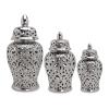 Gazechimp Light Ginger Jar Lid Temple Jar Display Vase Accessories Storage Decor Arrangement office and home Desktop Decor, silver view 3