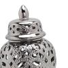 Gazechimp Light Ginger Jar Lid Temple Jar Display Vase Accessories Storage Decor Arrangement office and home Desktop Decor, silver view 4