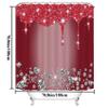 4 Pcs Glitter Diamond Shower Curtain Sets, Burgundy Shiny Drips Bath Decor with Rugs and Toilet Lid Cover, Wine Red Luxury Texture Colorful Bling Modern Bathroom Curtain with 12 Hooks, 72 x 72 in Xmas view 2