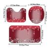 4 Pcs Glitter Diamond Shower Curtain Sets, Burgundy Shiny Drips Bath Decor with Rugs and Toilet Lid Cover, Wine Red Luxury Texture Colorful Bling Modern Bathroom Curtain with 12 Hooks, 72 x 72 in Xmas view 3