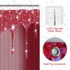 4 Pcs Glitter Diamond Shower Curtain Sets, Burgundy Shiny Drips Bath Decor with Rugs and Toilet Lid Cover, Wine Red Luxury Texture Colorful Bling Modern Bathroom Curtain with 12 Hooks, 72 x 72 in Xmas view 4