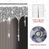4 Pcs Glitter Diamond Shower Curtain Sets, Black Silver Shiny Drips Bath Decor with Mat and Toilet Lid Cover, Deep Grey Luxury Texture Colorful Bling Modern Bathroom Curtain with 12 Hooks, 72 x 72 in view 4