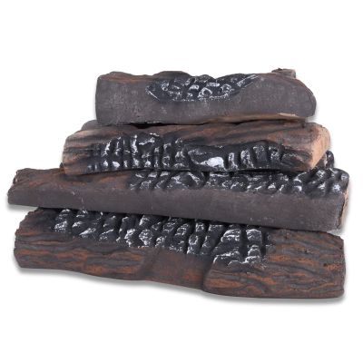 GasSaf Large Gas Fireplace Logs, 10 Piece Ceramic Fire Logs for Fire Pit and Fireplace, Ventless, Vented, Gas Inserts, Electric, Realistic Fake Fireplace Logs
