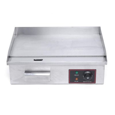 Commercial Electric Griddle 110V 1.6kw Electric Countertop Griddle Stainless Steel Adjustable Temperature Control Countertop Flat Top BBQ Grill Hot Plate Cooker For Commercial Use Or Home Use