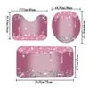 4 Pcs Glitter Diamond Shower Curtain Sets, Rose Red Shiny Drips Bath Decor with Rugs and Toilet Lid Cover, Fuchsia Luxury Texture Colorful Bling Modern Bathroom Curtain with 12 Hooks, 72 x 72 inch view 3