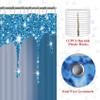 4 Pcs Glitter Diamond Shower Curtain Sets, Blue Shiny Drips Bath Decor with Rugs and Toilet Lid Cover, Fresh Color Luxury Texture Elegant Sequin Bling Modern Bathroom Curtain with 12 Hooks, 72 x 72 in view 4