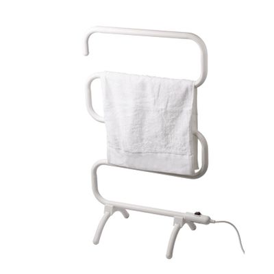 APUM 2-in-1 Electric Towel Warmer, 100W Freestanding Heated Towel Rack, Plug-in Wall Mounted Cloth Towel for Home Bathroom Bath Towel Heater (White)