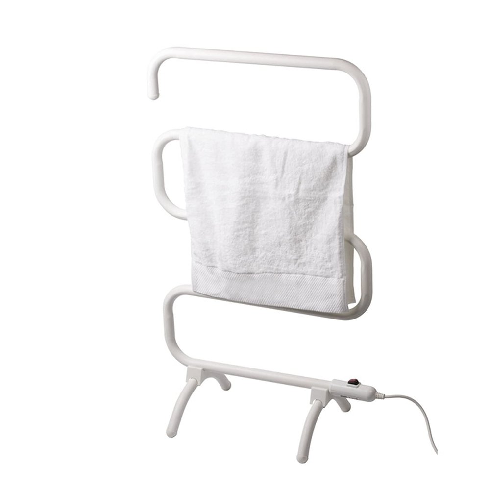APUM 2-in-1 Electric Towel Warmer, 100W Freestanding Heated Towel Rack, Plug-in Wall Mounted Cloth Towel for Home Bathroom Bath Towel Heater (White)