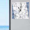 Seashells Starfish Lighthouse Seahorse Blue Stripes Wooden Wall Clocks Silent Wall Clocks Sea Theme Rustic Hanging Wall Clock Navy Blue Ocean Coral Square Wall Clock for Laundry Room 15inch view 2