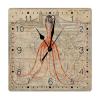 Nautical Beach Wood Wall Clock French Vintage Nautical Map Coastal Octopus Square Clock Starfish Sea Life Wood Wall Clocks Non Ticking Silent Wall Clock Rustic 10inch Clock for Kitchen view 1