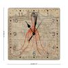 Nautical Beach Wood Wall Clock French Vintage Nautical Map Coastal Octopus Square Clock Starfish Sea Life Wood Wall Clocks Non Ticking Silent Wall Clock Rustic 10inch Clock for Kitchen view 2