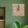 Nautical Beach Wood Wall Clock French Vintage Nautical Map Coastal Octopus Square Clock Starfish Sea Life Wood Wall Clocks Non Ticking Silent Wall Clock Rustic 10inch Clock for Kitchen view 4