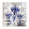 Beach Theme Ocean Blue Jellyfish Wooden Decorative Clocks Silent Non Ticking Wall Clock Beach House Tuscan Country Style Wood Wall Clock Blue Octopus Square Wall Clock for Laundry Room 10inch view 1