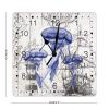 Beach Theme Ocean Blue Jellyfish Wooden Decorative Clocks Silent Non Ticking Wall Clock Beach House Tuscan Country Style Wood Wall Clock Blue Octopus Square Wall Clock for Laundry Room 10inch view 2