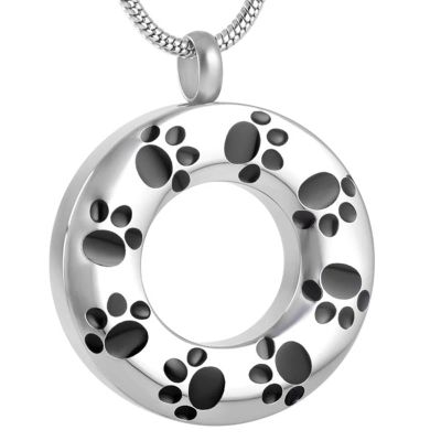 SHEIL Paw Print Urn for Ashes Pet Dog/Cat Memorial Cremation Keepsake Urns Pendant Urn Necklace Hold Ashes
