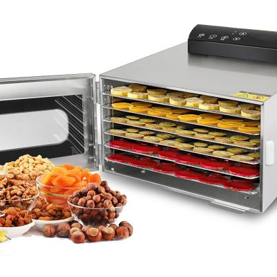 LJZLJZ Household Food Dehydrator, 6-Layer Fruit Dryer, 30-90 Adjustable, 0-24 Hours Timing, Making Tea Leaf, Dried Fruit and Meat, with Visual Window