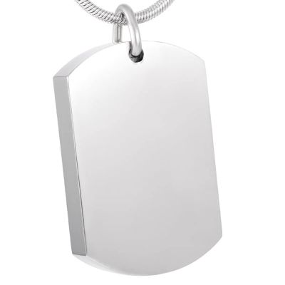SHEIL Blank Dog Tag Cremation Pendant Cremation Pendant Urns for Ash Stainless Steel Cremation Urn Neckalce Keepsake