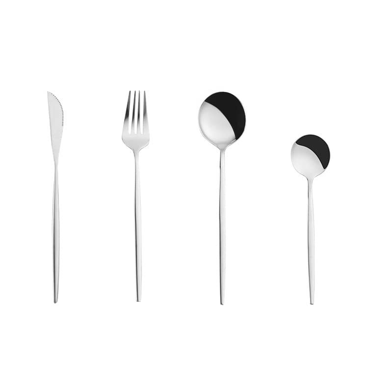 Silverware Set,32 Piece Durable Flatware Set Service for 8,Minimalist Design,Home Kitchen Utensil Set,Mirror Polished Cutlery Set.