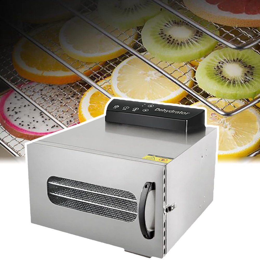 LJZLJZ 6-Layer Food Dehydrator, Stainless Steel Food Dehydrator, Fruit and Vegetable Dryer, Dried Fruit, Meat Dryer, 24 Hours Timing