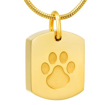 SHEIL Paw On Dog Tag Stainless Steel Memorial Jewelry for Dog Cat Urn Necklace Cremation Pendant Pet Cremation Jewelry
