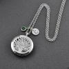 SHEIL Free 12Pads Essential Oil Locket Aromatherapy Diffuser Necklace with DIY Alphabet and Birthstone Perfume Locket view 1