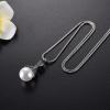 SHEIL Gem Necklace Pearls 316L Stainless Steel Ash Keepsake Pendant Necklace Urns - Cremation Jewellery Urn Pendant view 4